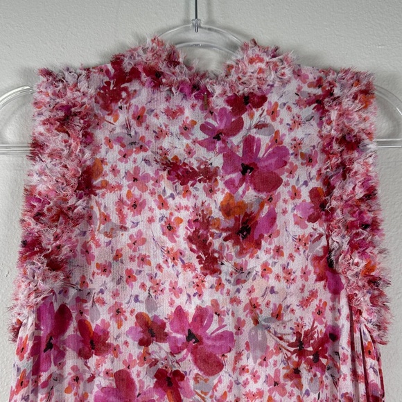MISA Los Angeles Aurelie Pink Floral Midi Dress Sleeveless Gardenia Size S Boho - Picture 14 of 15